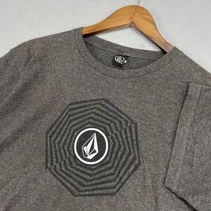 Vintage 00s Volcom Mens XL T-Shirt Gray Graphic Print Short Sleeve Cotton Skater